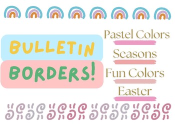 Preview of Bulletin Board Borders \\ Easter, Pastel and Rainbow Colors, Seasons \\ Decor