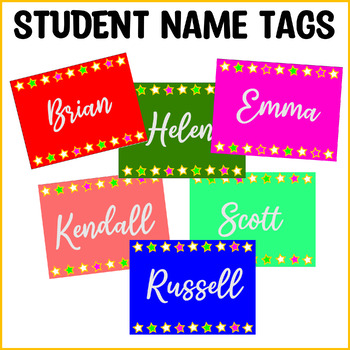 Printable Nametags, Editable Name Tags, Students Name Labels, Name Plates