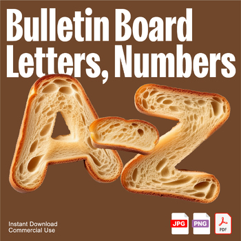 Preview of Bread Letters Clipart | Bulletin Board Letters and Numbers for Classroom Decor
