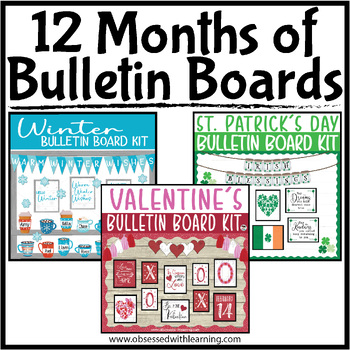 Preview of Bulletin Board Bundle, 12 Months of Bulletin Boards, Year-Round Collection