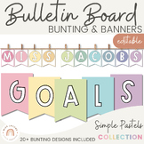 Bulletin Board Bunting | SIMPLE PASTELS | Editable Muted R