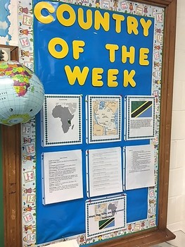 Preview of Bulletin Board - Countries of Africa includes Maps, Flags, Data, and Assessments