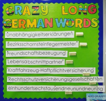 Bulletin Board: Crazy Long German Words by Frau Leonard | TPT