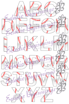 Preview of Bulletin Board Decor-Baseball Letters Alphabet