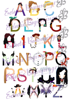 Preview of Bulletin Board Decor-Disney Letters Alphabet