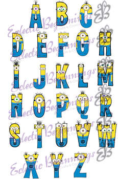 Preview of Bulletin Board Decor-Minions Letters Alphabet