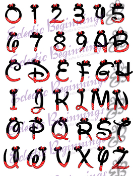 Preview of Bulletin Board Decor-Minnie Mouse Letters Numbers Alphabet