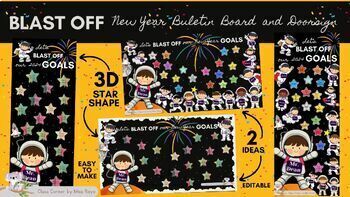 Preview of Bulletin Board & Doorsign ideas : "New Year Space Theme"