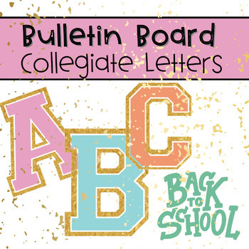 Bulletin Board Glitter Collegiate Letters Digital Download by Eden ...
