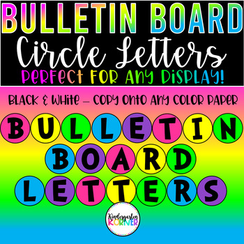 Preview of Bulletin Board Header Letters and Numbers 5" Circles - Use the ENTIRE YEAR!