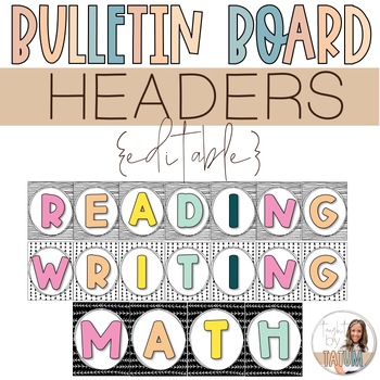 Preview of Bulletin Board Headers {Editable}