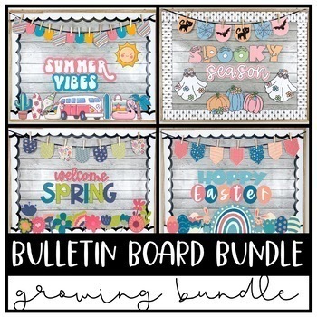 Preview of Bulletin Board Holiday and Seasonal Classroom Decor: GROWING BUNDLE