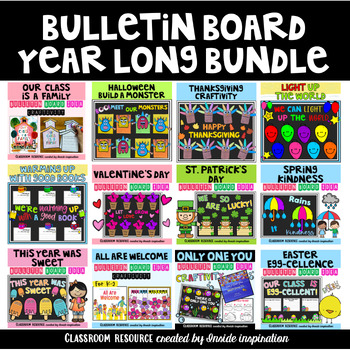 Preview of Bulletin Board Idea Kits with Writing Activities Year Long Bundle