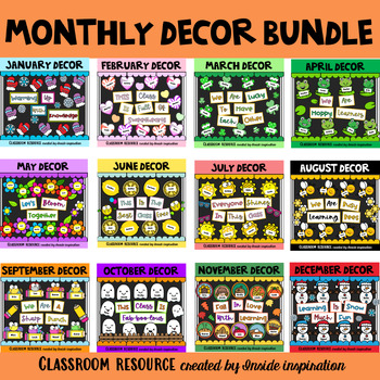 Preview of Bulletin Board Ideas Classroom Decor Year Long Bundle