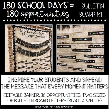 Preview of Bulletin Board Kit: 180 School Days= 180 Opportunities