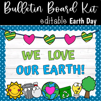 Preview of Bulletin Board DECOR Kit | Earth Day EDITABLE