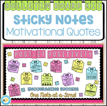 Preview of Bulletin Board Kit | Motivational Quotes Sticky Notes For Testing (ENGLISH)