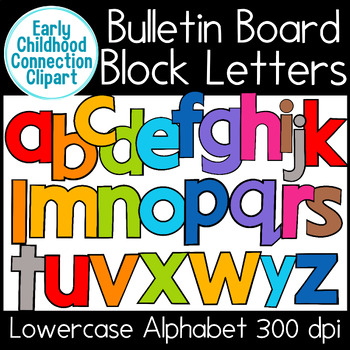 Preview of Bulletin Board LOWERCASE Block Letters Clipart {Early Childhood Connection}