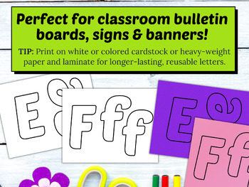 Bulletin Board Letters & Numbers Printable Black Ink Outlined