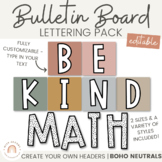 Bulletin Board Lettering Pack - Neutral BOHO RAINBOW | Boho Classroom Decor