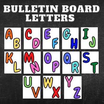 Bulletin Board Letters (Rainbow) by Little Fins Elementary | TPT