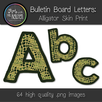 Preview of Bulletin Board Letters: Alligator (Gator) Skin Print (Classroom Decor)