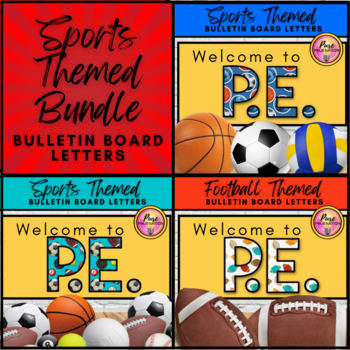 Preview of Bulletin Board Letters BUNDLE 3-Style Set Sports Athletics Themed