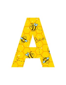 Preview of Bulletin Board Letters, Bee Theme