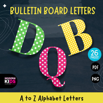 Preview of Bulletin Board Letters - Big Bright Polka Dot Letters