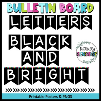 Preview of Bulletin Board Letters Black Bunting Letters