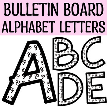 Bulletin Board Letters, Black and White Large alphabet Letters Wall Display