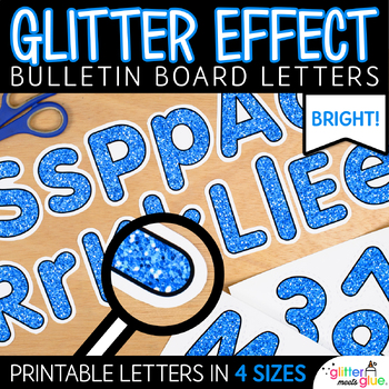 bulletin board letters blue glitter alphabet letter printables in 4 sizes