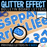 Printable Bulletin Board Letters: Blue Glitter Alphabet Le