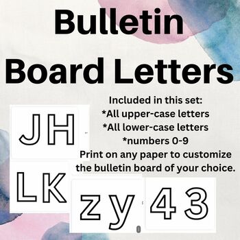 Preview of Bulletin Board Letters | Capital & Lower-Case | Numbers 0-9 | Print & Customize