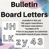 Bulletin Board Letters | Capital & Lower-Case | Numbers 0-