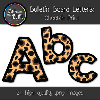 Preview of Bulletin Board Letters: Cheetah Print (Classroom Decor)