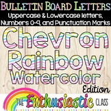 Bulletin Board Letters: Chevron Rainbow Watercolor