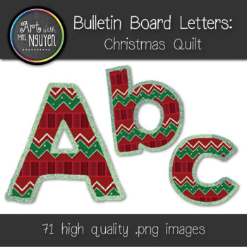 Preview of Bulletin Board Letters: Christmas Quilt (Classroom Decor)
