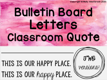 Bulletin Board Letters, Classroom Quote