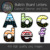 Bulletin Board Letters: Colored Chevron and Dots - 6 Color