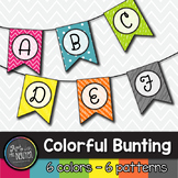 Bulletin Board Letters: Colorful Bunting (6 designs in 6 c