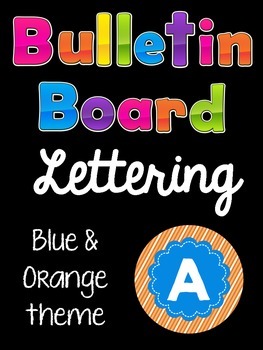 Bulletin Board Letters: Blue and Orange | TpT