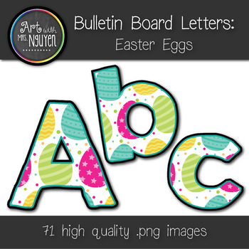 Preview of Bulletin Board Letters: Easter Eggs (Classroom Decor)