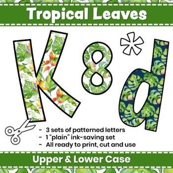 tropical bulletin board letters editable bunting