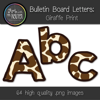 Preview of Bulletin Board Letters: Giraffe Print (Classroom Decor)