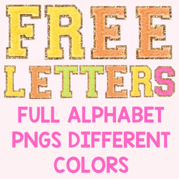 Preview of Bulletin Board Letters -Glitter Outline Varsity Block PNGs