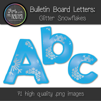 Preview of Bulletin Board Letters: Glitter Snowflakes (Classroom Decor)