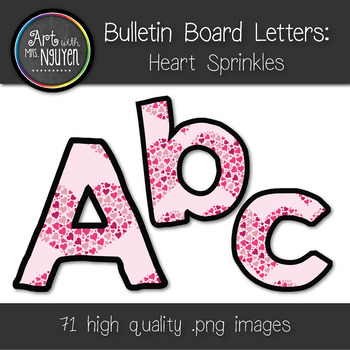 Preview of Bulletin Board Letters: Heart Sprinkles (Classroom Decor)