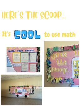 Preview of Bulletin Board Letters- "Here's the scoop..." Math Real World Lesson