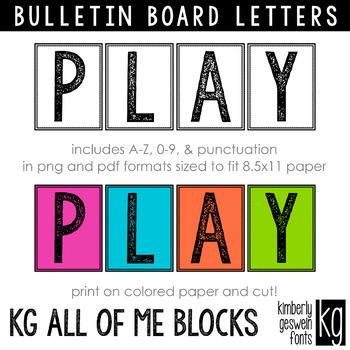 KG All of Me Blocks Bulletin Board Letters - Kimberly Geswein Fonts